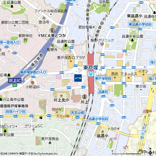 モレラ東戸塚東急ストア付近の地図